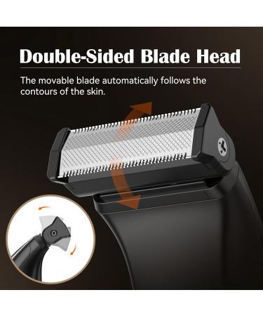Waterproof Body Hair Trimmer Kit - Cordless Adjustable Combs & Interchangeable Heads for Safe Groin Chest Back & Armpit Grooming - Buy Online on GoSupps.com