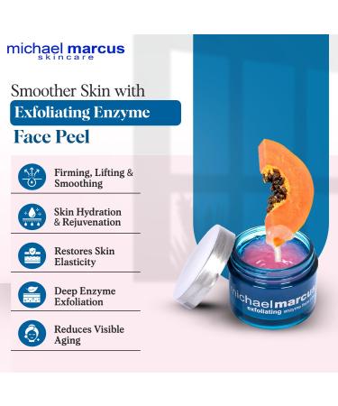 Michael Marcus Exfoliating Enzyme Peel - Papaya Pineapple & Pumpkin - Hydrating & Soothing - Targets Fine Lines & Wrinkles - Plant Based Skincare (1.7oz - Buy Online on GoSupps.com