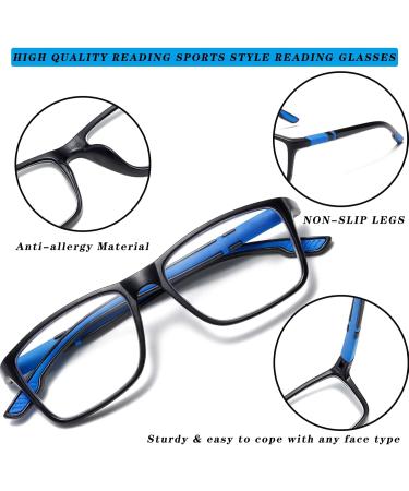Viseng 5-Pack Reading Glasses for Men & Women - Blue Light Blocking Anti-Glare Lightweight Sports Style Eyeglasses (2.5 Diopters - Buy Online on GoSupps.com