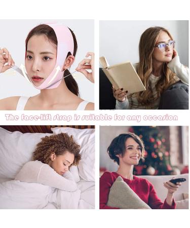 ChGrow Double Chin Reducer Strap - Face Slimming V Line Lifting Pink Chin Strap | Reusable Chin Strap for Double Chin Reduction - 26x3.3x0.04 Inch - Buy Online on GoSupps.com