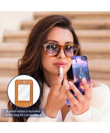 Buy Leather Lipstick Case Organizer with Mirror - Mini Jellyfish Sea Lip Gloss Holder - Buy Online on GoSupps.com