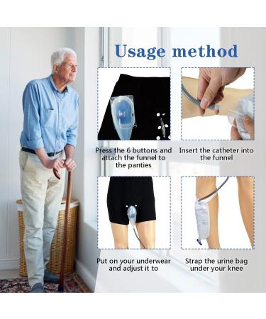 Buy Male Urine Bag Underpants | Portable Pee Catheter Holder for Incontinence - Size M (Waist 27.1in-36.2in - Buy Online on GoSupps.com