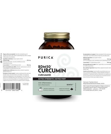 PURICA - Curcumin Capsules Extra Strength - 60 Capsules - BDM50 - Joint Pain Relief Supplements Reduce Inflammation - Promotes Skin Health Boost Brain Function - Natural Pain Relief Supplements - Buy Online on GoSupps.com