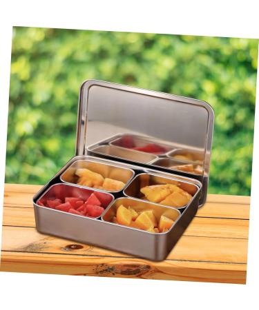 GRIRIW Food Tray Box Lid Holder Kitchen Bar Compartment Prep Compartments Organizer with Garnish Serving Meal Metal Trays - Buy Online on GoSupps.com