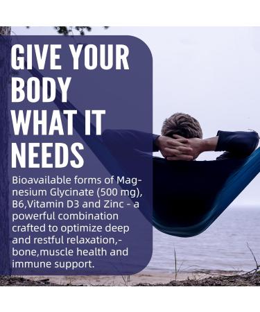 Magnesium Glycinate 500mg/250mg for Adults Teens - Plus D3,B6 & Zinc - Magnesium Glycinate Gummies,High Absorption - Support for Relaxation,Brain,Bone & Immunity Health - Sugar Free - 120Cts - Buy Online on GoSupps.com