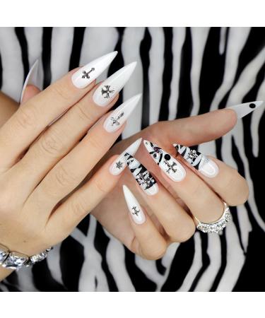 Zykort 160 PC 3D Cross Nail Charms - Silver Punk Metal Decorations for DIY Gothic Manicure - Buy Online on GoSupps.com