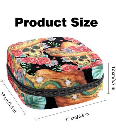 Buy Portable Women's Binding-Storage Bags | Menstrual Cup Pocket | Colorful Art-Dead Head Design | Perfect for Teenage Girls & First Periods - Buy Online on GoSupps.com