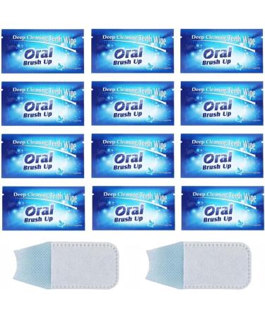 24PCS Disposable Wipe Oral Finger Brush Up Teeth Cleaning Tools Teeth Whitening Strips for Oral Deep Cleaning Treatments (24)