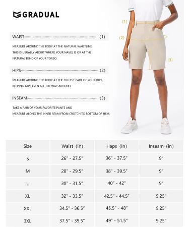 Women's Golf Hiking Shorts - Quick Dry Cargo Bermuda Long Shorts - Khaki X-Large - Buy Online on GoSupps.com