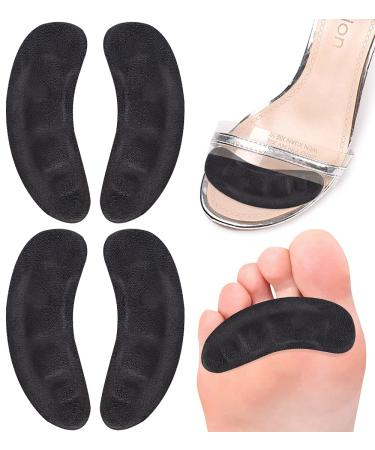 Urwalk Ball of Foot Cushions for High Heels, Non-Slip Comfortable Forefoot Pads Metatarsal Pads All Day Pain Relief, Toe Cushions for Forefoot - 2 Pairs (Black)