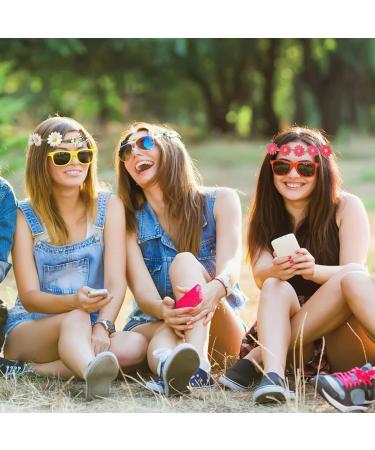 TSHAOUN Daisy Flower Hair Band Girls Flowers Artificial Headband Festival Hair Accessories Floral Hair Hoops Wreath Ladies Floral Festival Flower with Adjustable Elastic Ribbon (5 pieces) - Buy Online on GoSupps.com