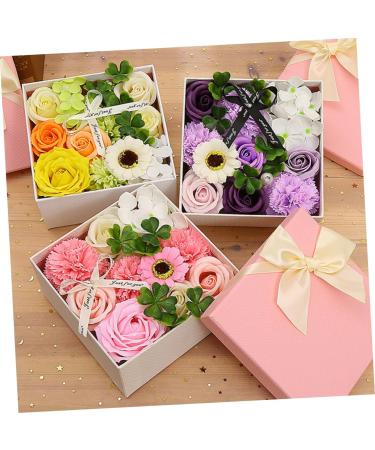 HOMSFOU 3 Boxes Carnation Soap Flower Valentine s Day Gifts Rose Flower Scented Bath Soap Floral Scented Soap Carnation Scented Soap Wedding Party Flower Rose Soap Gift Box Paper Gift Pack - Buy Online on GoSupps.com