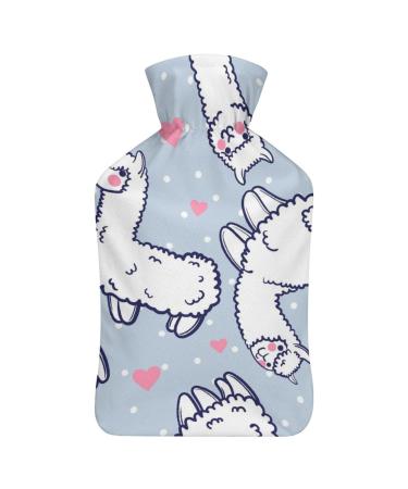 Hot Water Bottle With Lid Alpacas Rubber Hot Water Bag For Pain Relief Cramps Foot Warmer Hot And Cold Therapy