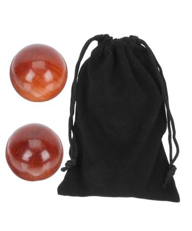Tovinanna 2 piece of wood health ball Hand massage wooden balls wooden handmade tools wooden handball massage ball handball hand training balls handballs