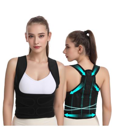 But back straight keeper posture correction back ladies back support belts for men baking posture corrector breathable and adjustable straight hinting trainer shoulder back pain relief black M