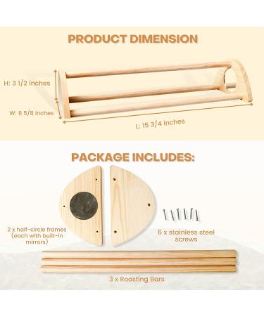 TonGass 16 Extra Long Chicken Perch with Built-in Mirrors - Durable Bamboo Roosting Bar for Baby Chicks - 15 3/4 x 6 5/8 x 3 1/2 - Buy Online on GoSupps.com