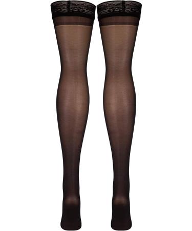 Truform Sheer Compression Stockings for Women - 8-15 mmHg Thigh High Black Medium (Pack of 2) - International Shipping Available - Buy Online on GoSupps.com