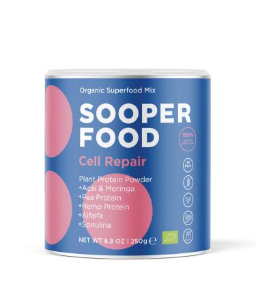 Sooper Food Cell Repair Protein 250g Powder - Bio -Vegan -Protein Addon in Superfood Boost - With Extra Gr nzeug & Essential amino acids - stops hunger - with pea protein etc. Cell Repair 250 g (1 Pack)