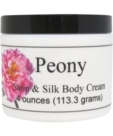 Eclectic Lady Peony Satin and Silk Cream Body Cream Body Lotion 4 oz - Shea Butter Aloe Silk Amino Acids Vitamin E Phthalate-Free Handcrafted in USA - Perfect For Women 4 Ounce (Pack of 1)