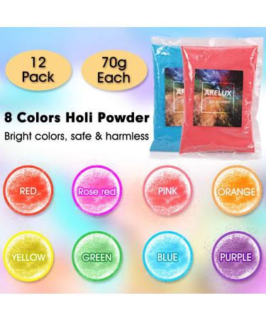 ARELUX Color Powder 12 Pack 8 Colors Holi Powder in 70g Bags with A Portable Drawstring Bag Ideal Packets for Color Run Marathon Race Events Gender Reveal Youth Group Color Wars and Festivals. Color 12 - Buy Online on GoSupps.com