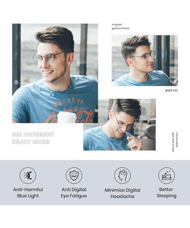 Cyxus Blue Light Filter Glasses for Women | Geometry Fashion Lightweight Unique Eyewear (8009-Black) - Buy Online on GoSupps.com