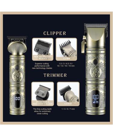 Razors V-670 Professional Hair Trimmer Set - Men's Barber Clipper for Personal Care | Gold Finish - Buy Online on GoSupps.com