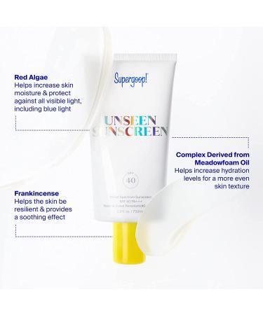 Supergoop! Unseen Sunscreen SPF 40 - Invisible Weightless Face Sunscreen for All Skin Types - 0.5 fl oz - Broad Spectrum Protection - Buy Online on GoSupps.com