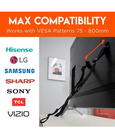 ECHOGEAR TV Safety Straps - Anchor TVs Up to 90" to Furniture Or The Wall - Pre-Assembled Anti-Tip Strap Includes All Hardware for Baby Proofing Your TV - Buy Online on GoSupps.com