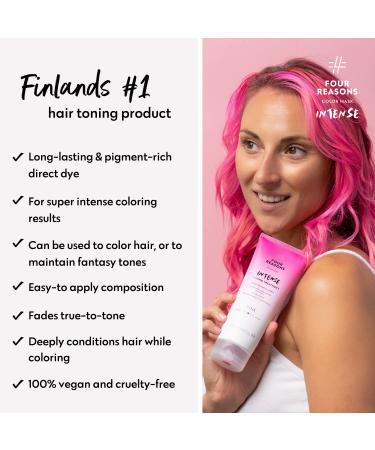 Four Reasons Color Mask Intense Pink - 27 Shades | Intensive Toning Treatment & Color Depositing Conditioner | 100% Vegan Semi-Permanent Hair Dye for Lightened Hair - 6.76 Fl oz - Buy Online on GoSupps.com