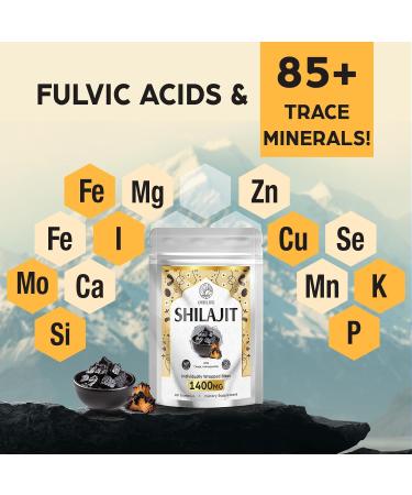 1400 MG Shilajit Gummies Shilajit Pure Himalayan Organic Gummies with Ashwagandha Himalayan shilajit for Men 85+ Trace Minerals & Fulvic Acid Individually Wrapped Sugar-Free 60 Counts 60 Count (Pack of 1) - Buy Online on GoSupps.com