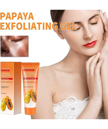 Papaya Whitening Deep Exfoliator Facial Scrub Exfoliating Cleanser Papaya Whitening Peeling Gel Whitening Brightening Exfoliating Peeling Gel for Women Girls for All Skin Types 100ml - Buy Online on GoSupps.com