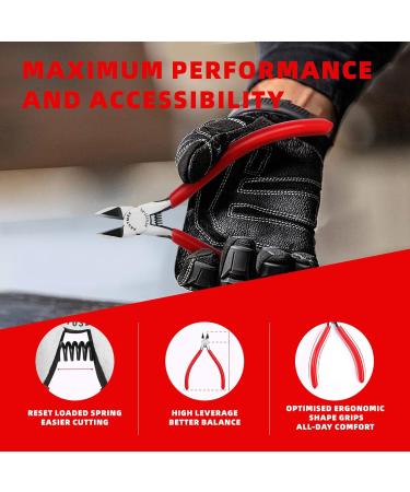 HAUTMEC 5" Precise Small Flush Cutting of Engineer Wire Cutter Plier 2PCS with Location Pin for Fine Shearing Perfect for Circuit Board Cutting Electronic Components HT0327-2PC - Buy Online on GoSupps.com