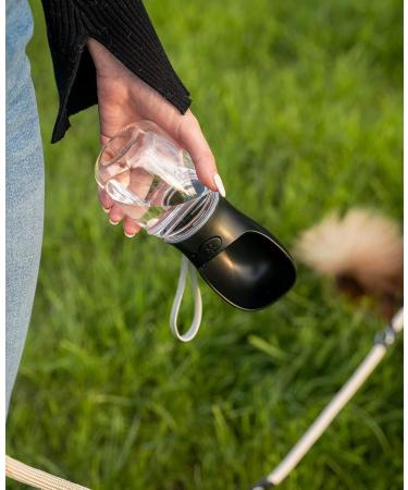 Lionto 350ml Portable Leak-Proof Water Bottle for Dogs On-the-Go Drinking Dispenser Black - Buy Online on GoSupps.com