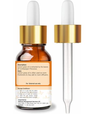 Crysalis Lemongrass Essential Oil - 0.51 Fl Oz (15ml) | Pure Cymbopogon Oil for Aromatherapy & Skincare | International Shipping Available - Buy Online on GoSupps.com