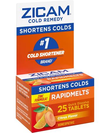 Zicam Cold Remedy Zinc Rapidmelts Citrus Flavor 25 Count - Fast-Acting Relief | Pack of 1 - Buy Online on GoSupps.com