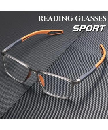 Men's Ultra-Light Anti-Blue Light Cycling Glasses | Dual Focus Presbyopic Readers - Portable & Lightweight (Black+Orange) - Buy Online on GoSupps.com