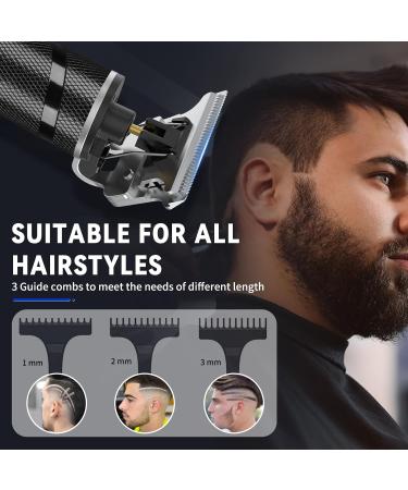 Ufree Hair Trimmer - Cordless Beard Men's Grooming Kit with Guide Combs - Electric T Blade Shaver for Zero Gap Bald Outline Edging (BLACK) - Buy Online on GoSupps.com
