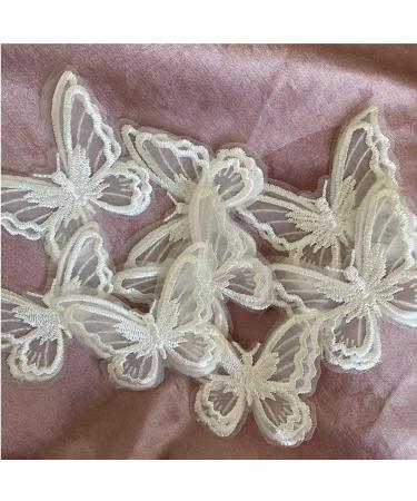 12pcs Double Layer Organza Butterfly Lace Trim for DIY Crafts - White - Buy Online on GoSupps.com