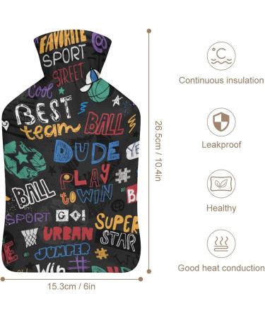Basketball Hot Water Bottle with Plush Cover - Hand Warmer for Adults & Kids | 26.5x15.3cm - Ideal for Cozy Comfort - Buy Online on GoSupps.com