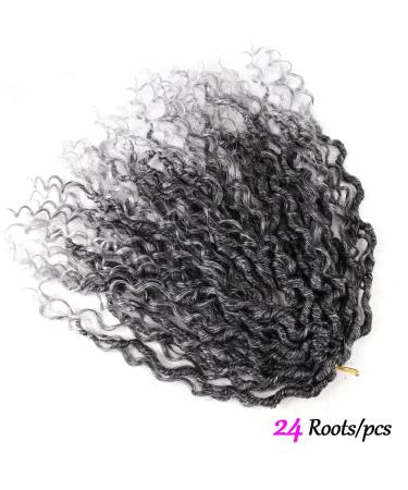 6 Packs Goddess Curly Locs Crochet Hair 14 Inch Faux Boho Hippie River Locs for Black Women - T1B/Gray - Buy Online on GoSupps.com