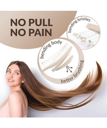 CS Beauty Eco Friendly Straw Hairbrush - Flexible Soft Pin Bristles for Detangling Wet/Dry Hair - Head Massaging Pro in Oatmeal White - Buy Online on GoSupps.com