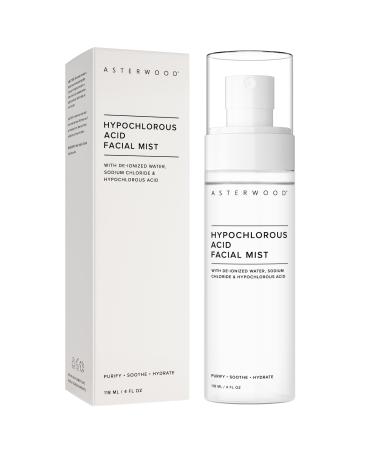 Asterwood Hypochlorous Acid Spray for Face - Targets Acne Redness Irritation - Multi-Purpose Skin Repair - Antibacterial Antimicrobial - After Gym/Post-Workout Facial Mist - 4 Fl Oz