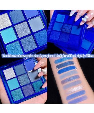 Go Ho 9 Style Blue Eyeshadow Palette Set 5 - Matte & Shimmer Shades for Women & Girls - Waterproof Cool Eye Makeup Palette - Buy Online on GoSupps.com