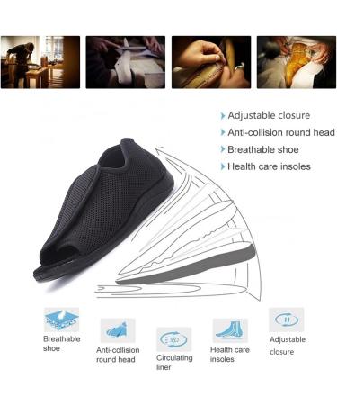 ZXAY Men's Open Toe Diabetic Recovery Slippers - Brown - Size 42 - Adjustable - Extra Wide - Arthritis & Edema Sandals for Seniors - Buy Online on GoSupps.com