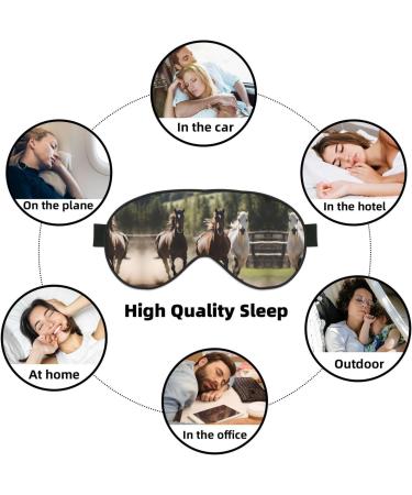SSIMOO Three Running Horses Soft Sleep Eye Mask - Breathable Black Eye Patch for Women | Perfect for Travel & Relaxation - Buy Online on GoSupps.com