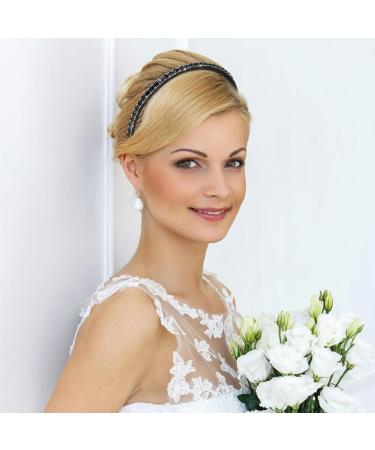 Sparkling Headband Rhinestone Headbands For Women Girls Non-Slip Diamante Headband Glitter Hair Band Skinny Headbands Wedding Birthday Holiday Hair Accessories For Bridal Women Girls Gifts (Black) - Buy Online on GoSupps.com