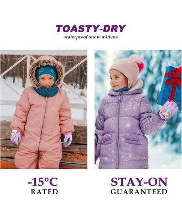 QKURT Children's Skiing Gloves | Thick Warm Winter Gloves for Ages 2-13 | Windproof Snow-Feds | Cold Weather Gear in Violet - Buy Online on GoSupps.com