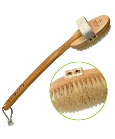 Zen Me Premium Boar Bristle Brush Exfoliating Brush with Firm Natural Bristles for Cellulite and Lymphatic Body Scrub Brush for Experienced Users with Detox eBook Gift 1-Pack Boar Bristle - Buy Online on GoSupps.com