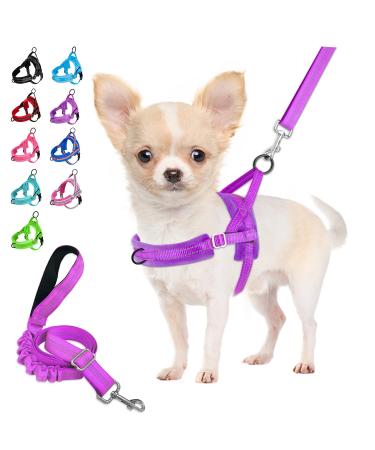 Eyein no-pull dog harness with leash dishes with soft padded reflective adjustable breast dishes for puppies small dogs large dogs pets cats (purple XS) Lila XS