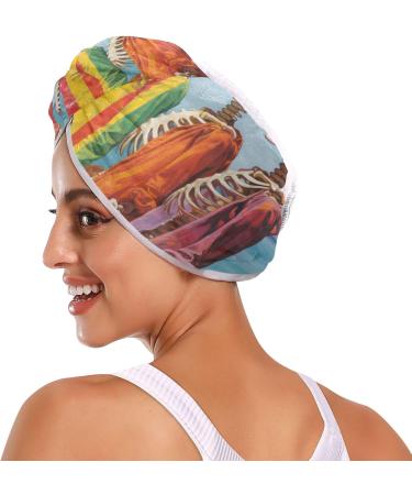 Skeleton Beach Hair Towel 2 Pack - Super Absorbent Quick Dry Hair Turbans for Women & Girls - Buy Online on GoSupps.com